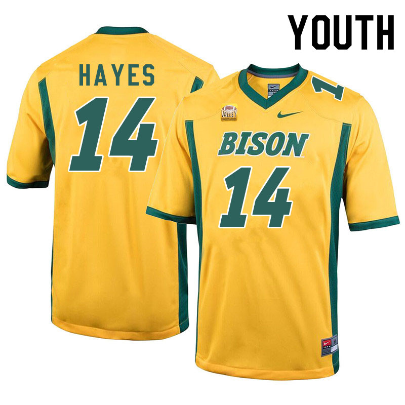 Youth #14 Josh Hayes North Dakota State Bison College Football Jerseys Sale-Yellow - Click Image to Close